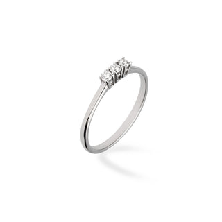 Anello trilogy in oro bianco con diamanti - Fabiani Gioiellerie