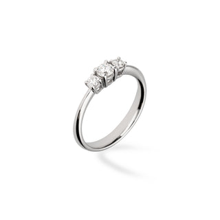 Anello Fabiani trilogy in oro bianco con diamanti 0,25Ct 0,20Ct - Fabiani Gioiellerie