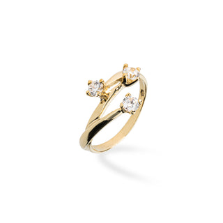 Anello Fabiani trilogy in oro giallo 9Kt con zirconi - Fabiani Gioiellerie