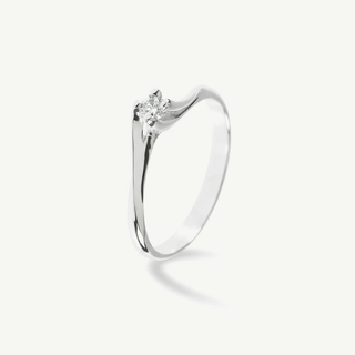 Anello Fabiani solitario Valentino in oro bianco 18kt con diamante 0,07 ct