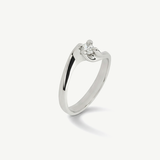 Anello Fabiani solitario Valentino in oro bianco 18kt con diamante 0,15 ct
