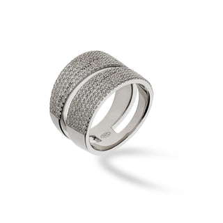 Fabiani 925 silver band ring with zirconia