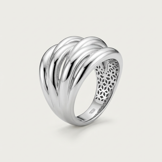 Anello Fabiani Multibanda Bombata in Argento