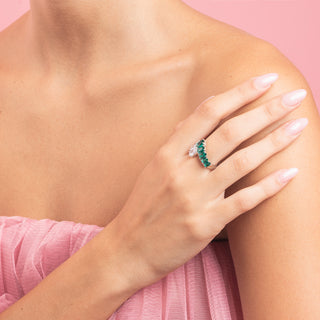 Anello Fabiani contrarié in argento 925 con zirconi - Fabiani Gioiellerie