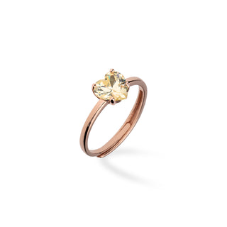 Anello Fabiani in argento rosato 925 con zircone giallo - Fabiani Gioiellerie