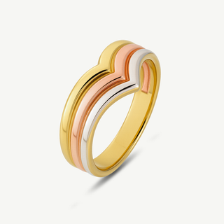 Anello Fabiani a fascia in oro giallo in oro bianco in oro rosa