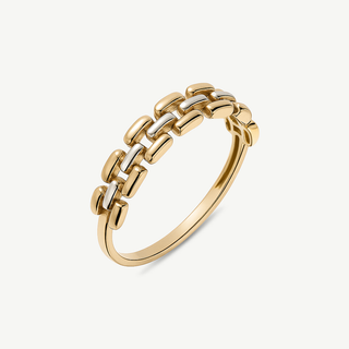 Anello Fabiani in oro giallo e bianco 9Kt