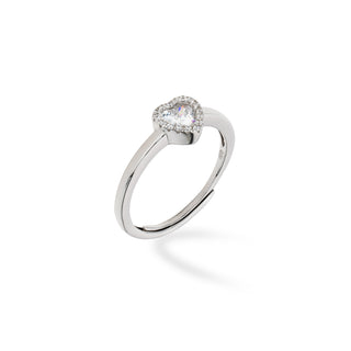 Fabiani 925 Silver Ring with Zircon Heart