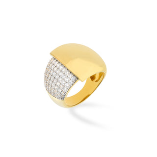 Anello Fabiani a fascia in argento 925 dorato e zirconi