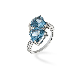 Anello Fabiani contrariè in argento con zirconi