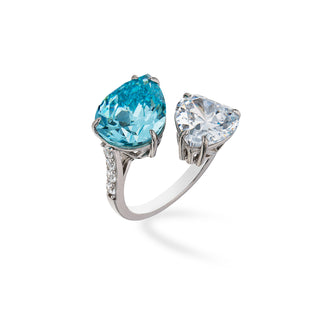 Anello Fabiani contrariè in argento con zirconi