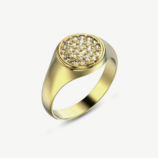 Anello Fabiani chevalier in oro giallo 9Kt e zirconi