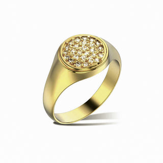Anello Fabiani chevalier in oro giallo 9Kt e zirconi