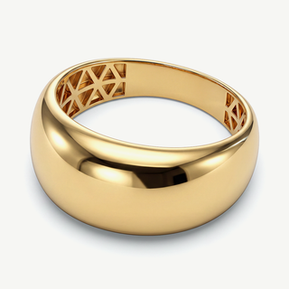 Anello a Fascia Bombata - Placcatura Oro 18Kt