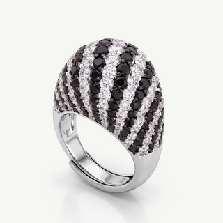 Anello Bombato Pavé Bicolore - Luxury Edition