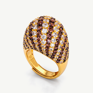 Anello Bombato Pavé Bicolore - Luxury Edition