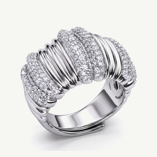 Anello a Fascia con Pavé Multiplo