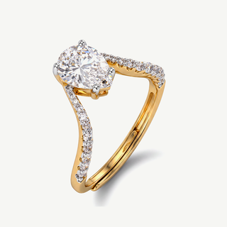 Anello Solitario con Gambo a V - Luxury Edition