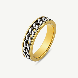 Anello Fabiani a fascia in oro giallo e in oro bianco 18kt
