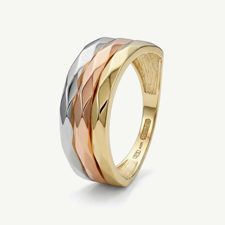 Anello Fabiani a tre colori in oro 9kt