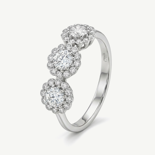 Anello Fabiani trilogy a rosetta in oro bianco 9kt