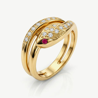 Anello Fabiani a Fascia con Serpente in Oro 9kt