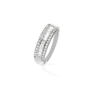 Anello Fabiani riviera con zirconi taglio brillante - Fabiani Gioiellerie