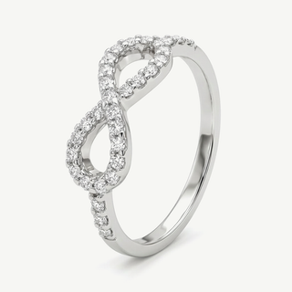 Anello infinito in oro bianco 9kt con zirconi taglio brillante