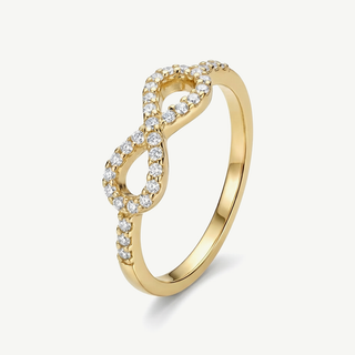 Anello Fabiani infinito con zirconi in oro giallo 9kt