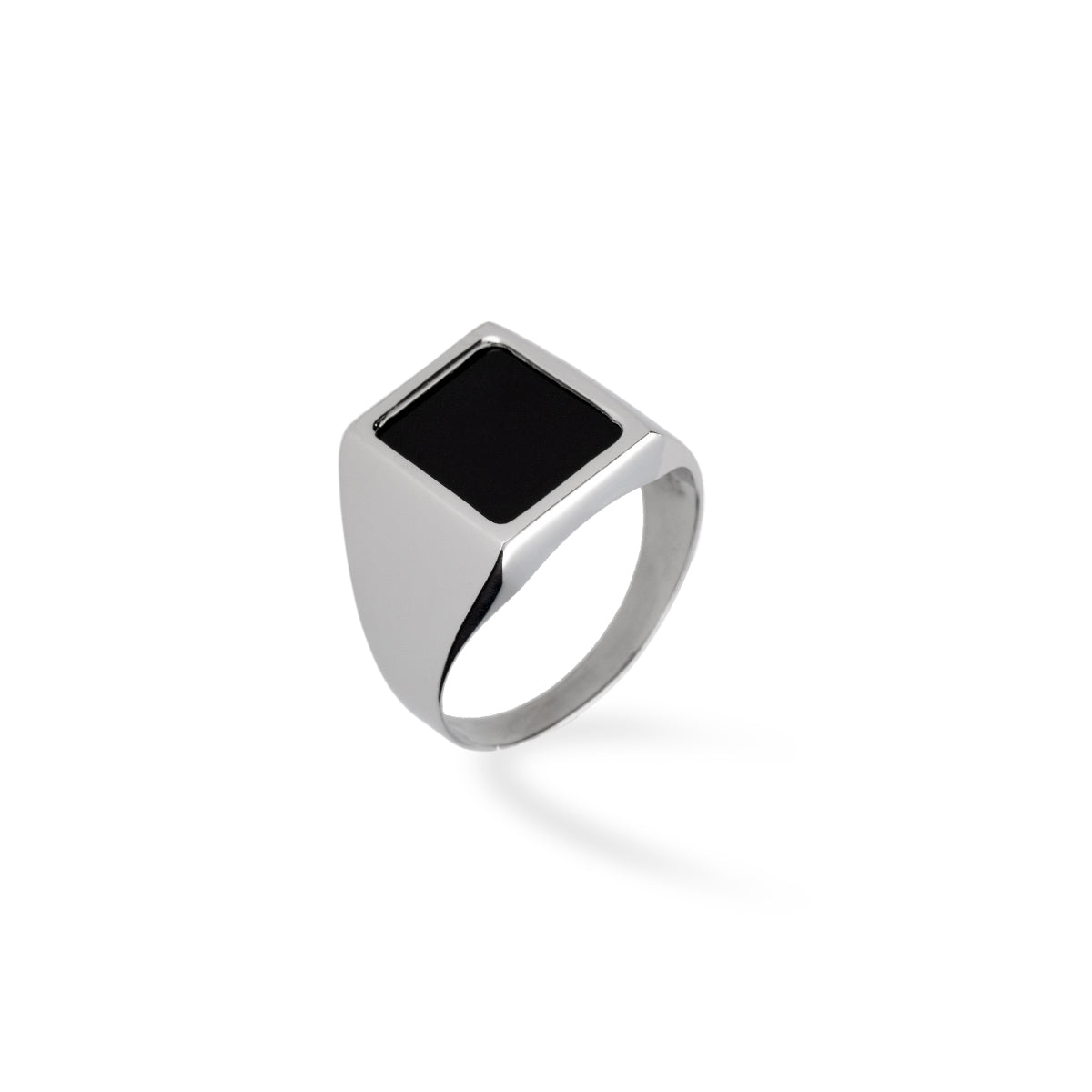 Anello Fabiani chevalier in oro bianco 9Kt con onice Fabiani Gioiellerie