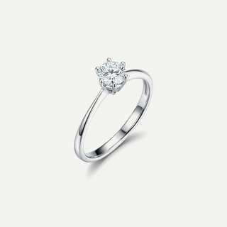 Anello Fabiani solitario con zircone – Oro bianco 9Kt