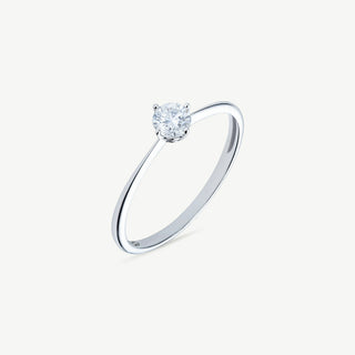 Anello Fabiani solitario con zircone – Oro bianco 9Kt