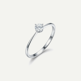 Anello Fabiani solitario con zircone – Oro bianco 9Kt