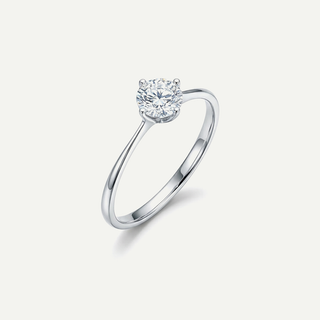 Anello Fabiani solitario con zircone – Oro bianco 9Kt