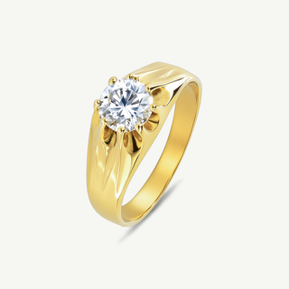 Anello Fabiani solitario in oro giallo con zircone