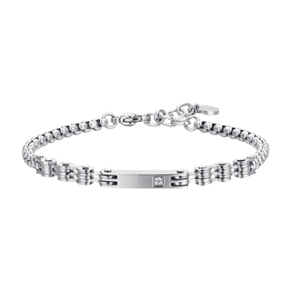 Bracciale Luca Barra in acciaio con dettaglio centrale