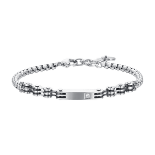 Bracciale Luca Barra in acciaio e zircone centrale