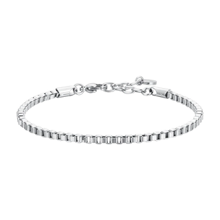 Bracciale Luca Barra in acciaio a maglia geometrica