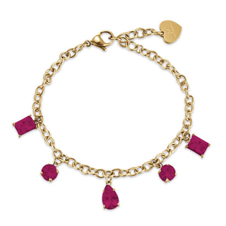 BRACCIALE DONNA IN ACCIAIO IP GOLD CON CRISTALLI - Fabiani Gioiellerie