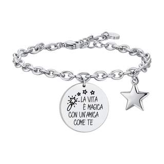 Bracciale Luca Barra in acciaio con incisione