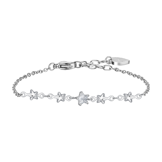 Bracciale Luca Barra in acciaio con stelle e punto luce centrale