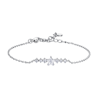 Bracciale Luca Barra in acciaio con stella centrale e zirconi
