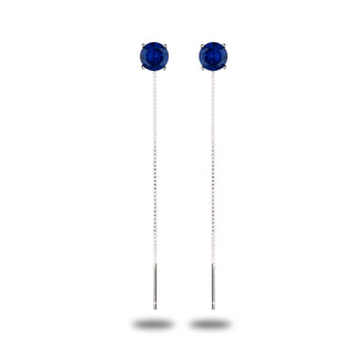 Orecchini Fabiani pendenti in argento 925 con zircone blu