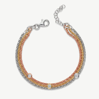 Bracciale Fabiani a Tre Fili in Argento e Zirconi