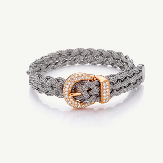 Bracciale a Treccia con Fibbia Gioiello