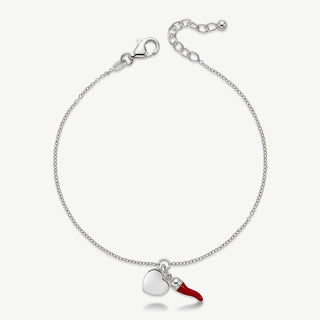Bracciale Fabiani con Cuore e Corno Portafortuna in Argento