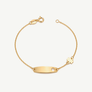 Bracciale con Targhetta e Quadrifoglio