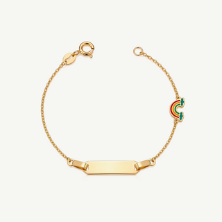 Bracciale con Targhetta e Arcobaleno Smaltato