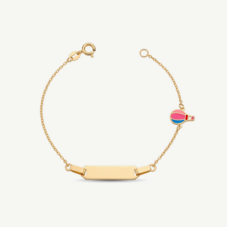 Bracciale con Targhetta e Mongolfiera Smaltata