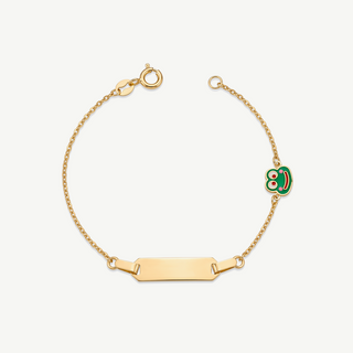 Bracciale con Targhetta e Rana Smaltata